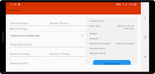 Parcel Admin Mobile Screen 2