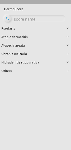 Android application Dermatology Scores screenshort