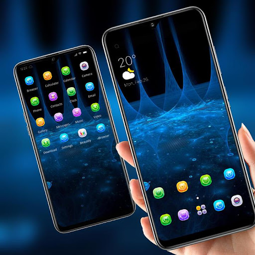 Abstract blue bright shiny light theme