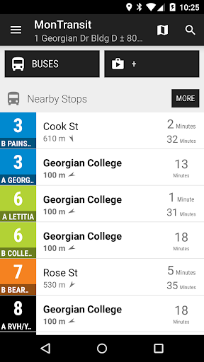 Android application Barrie Transit Bus - MonTrans… screenshort