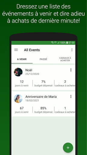 Aperçu de l'application
