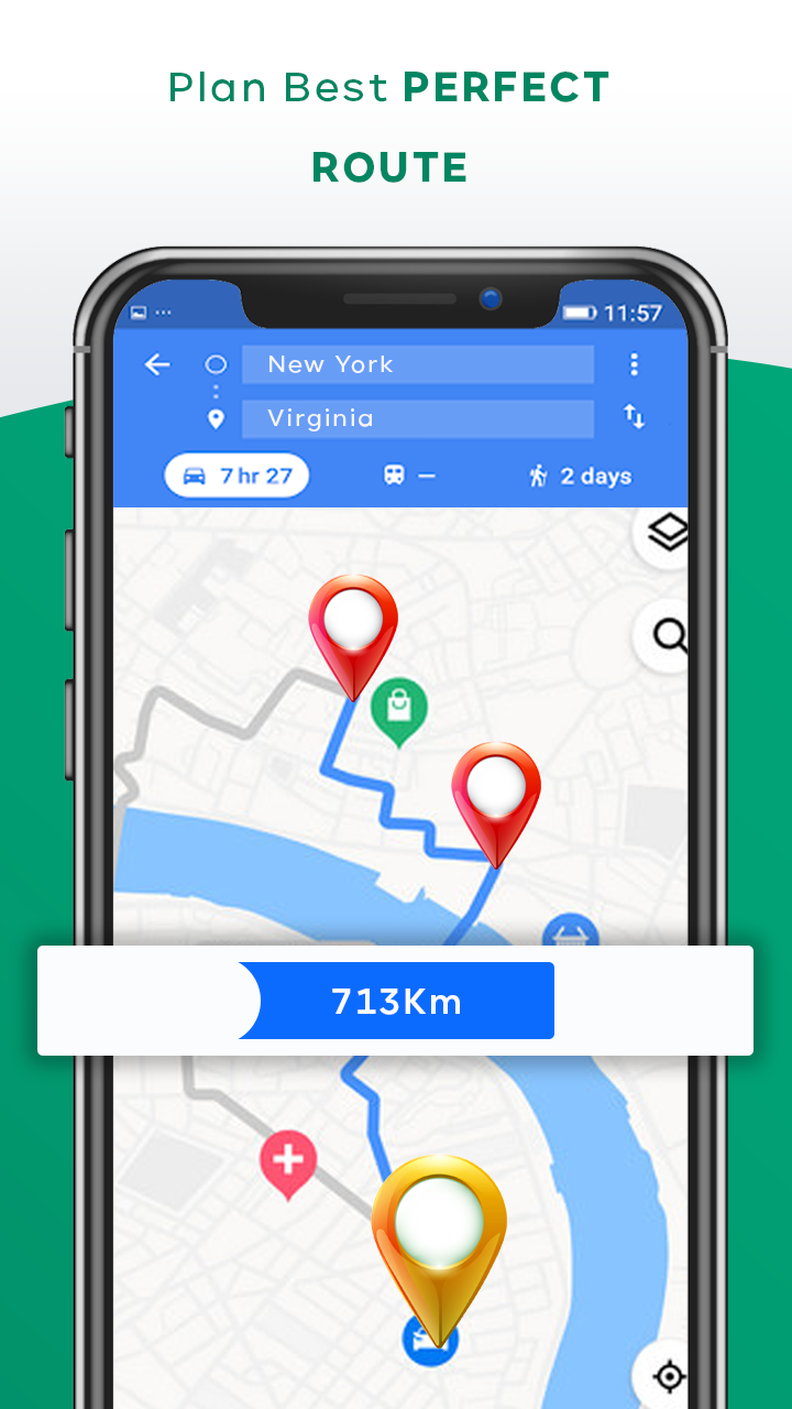 Android application GPS Map Route Planner screenshort