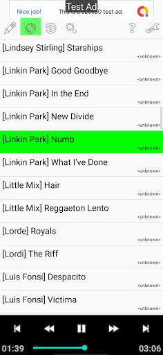 Android application Music Player screenshort