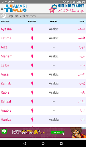 Muslim Baby Names & Meanings Islamic Boys & Girls  APK screenshots 11