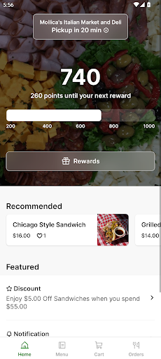 Android application Mollica's Italian Market &Deli screenshort