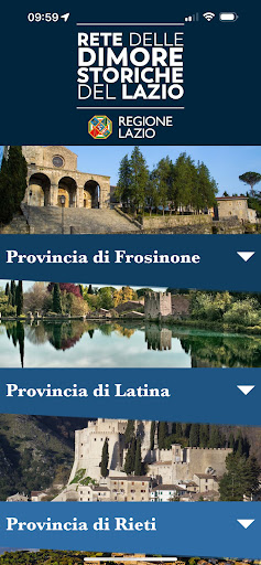 Android application Rete Dimore Storiche del Lazio screenshort