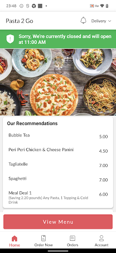 Pasta 2 Go Screen 2