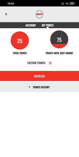 Rikos Pizza App Screen 2