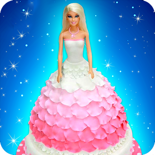 Gâteau anniversaire Barbie bleu