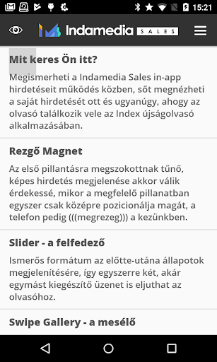 Indamedia Sales Screen 2