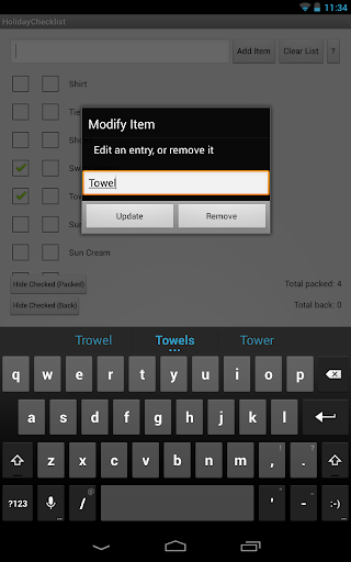 Holiday Checklist Screen 2