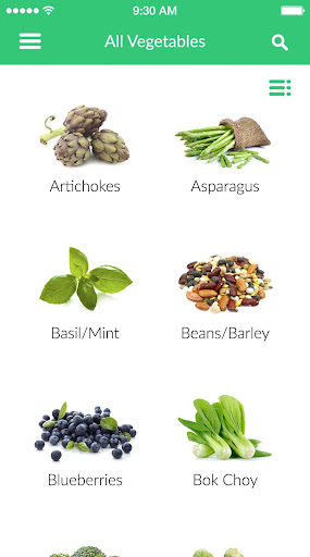 Android application OK Vegetable Checking Guide screenshort