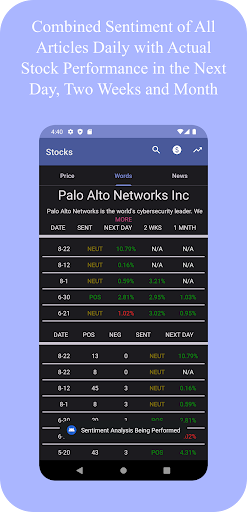 Screenshot of Stocks