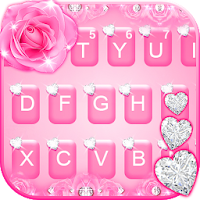 Pink Diamond Rose Keyboard The