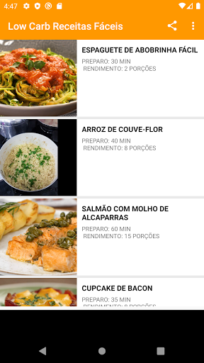 Android application Low Carb Receitas Fáceis screenshort