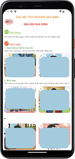 Android application Đạo đức Lớp1 screenshort