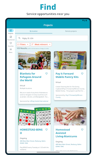 Screenshot of JustServe