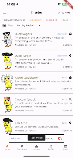 Android application The Great Duck Hunt screenshort