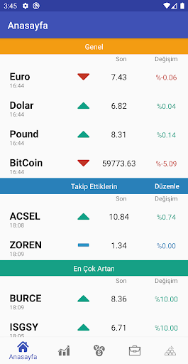 Android application Canlı Borsa screenshort