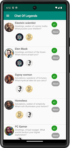 Android application AI Chat Of Legends screenshort