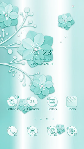 Glossy Mint Flower - Wallpaper Screen 2