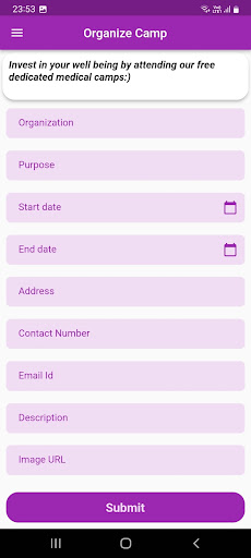 Swasthya Camps Screen 2