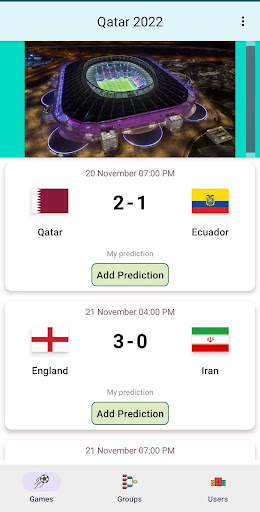 World Cup Qatar 2022 predictor Screen 2