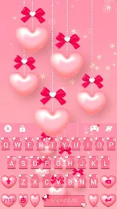 Pink Heart Pearls Teclado