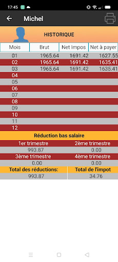 Android application BULLETIN DE SALAIRE screenshort