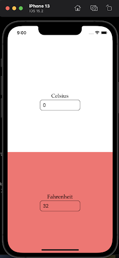 Android application Temperature Converter screenshort