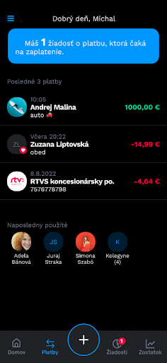 Android application Tatra banka VIAMO screenshort