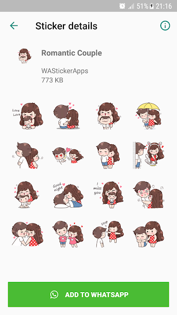 Screenshot 4 Romantic Couple Stickers - WAStickerApps android