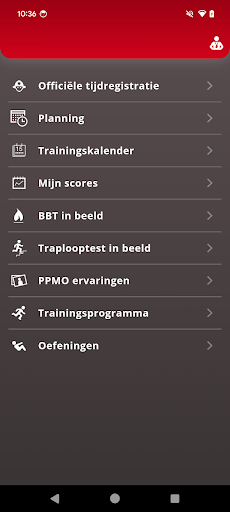 Android application Brandweer Coach screenshort