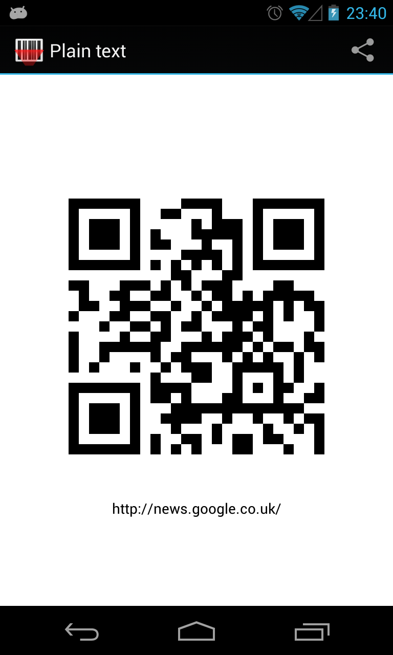 Android application Barcode Scanner screenshort