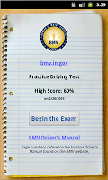 screenshot of myBMV Driving Test Practice
