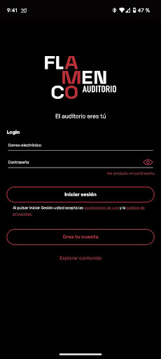 Android application Flamenco Auditorio screenshort