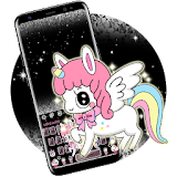 Black Glitter Unicorn Keyboard icon