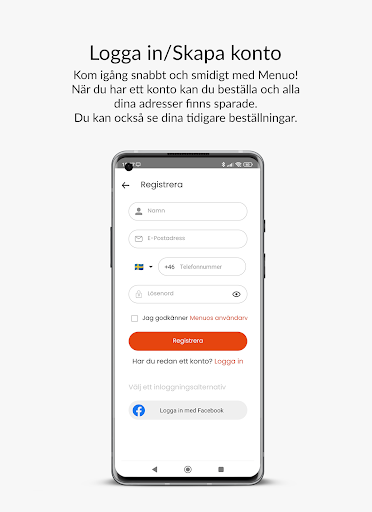 Android application Menuo.se screenshort