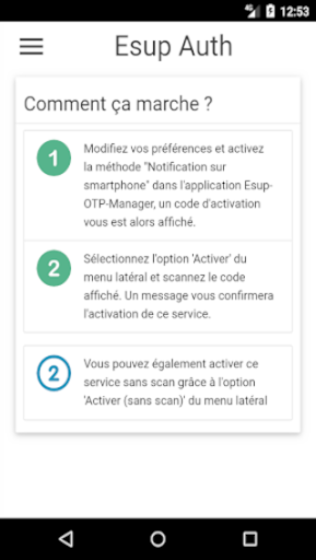 Android application Esup Auth screenshort