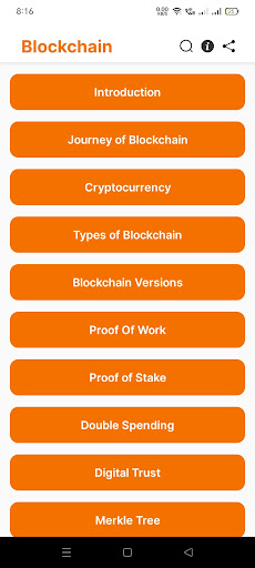 Android application Blockchain screenshort