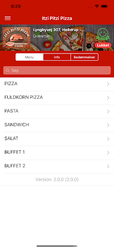 Android application Itzi Pitzi Pizza screenshort