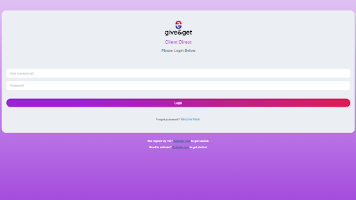 Give & Get Client Direct Screen 3