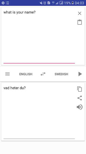 Android application Swedish English Translator screenshort