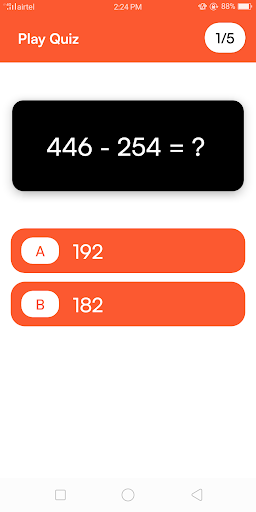 BrainMath Quiz Screen 3
