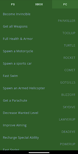 Android application Cheat Codes and Guide - V screenshort