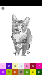Cat Pixel Art Color