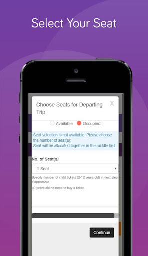 The One Travel Bus Ticket Screen 3