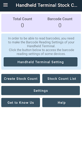 Android application Handheld Terminal Stocktaking screenshort