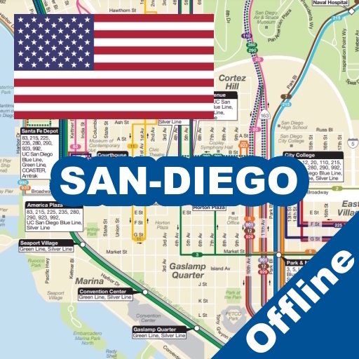 San Diego Bus Trolley Map logo