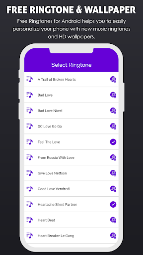 Android application Romantic Ringtones and Sounds screenshort
